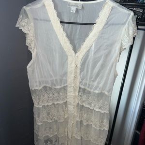 dress barn sheer lace top